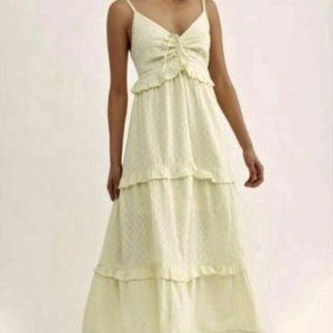 New Free People Maxi Dress Lemon Belong to you Tie